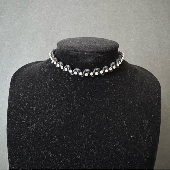Juicy Couture Black Rhinestone Choker Necklace - Picture 2 of 6